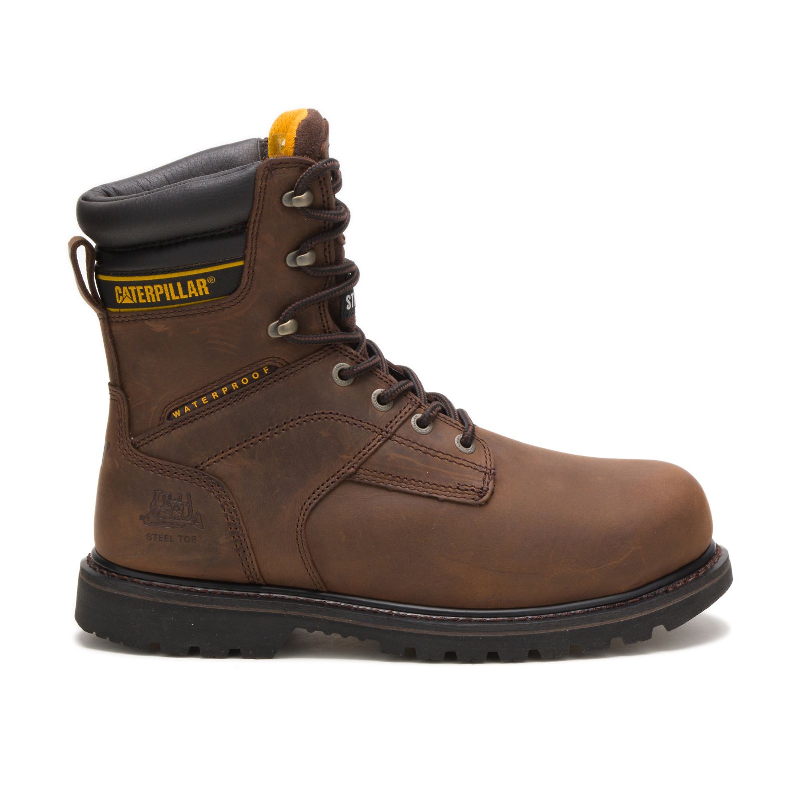 Caterpillar Salvo 8" Waterproof Steel Toe Thinsulate™ - Mens Steel Toe Boots - Dark Brown - NZ (836MAZFVO)